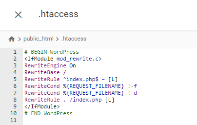 konfigurasi file htaccess default