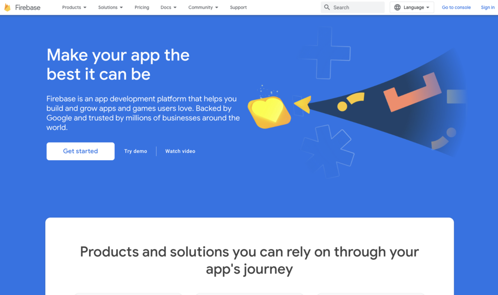 landing page firebase