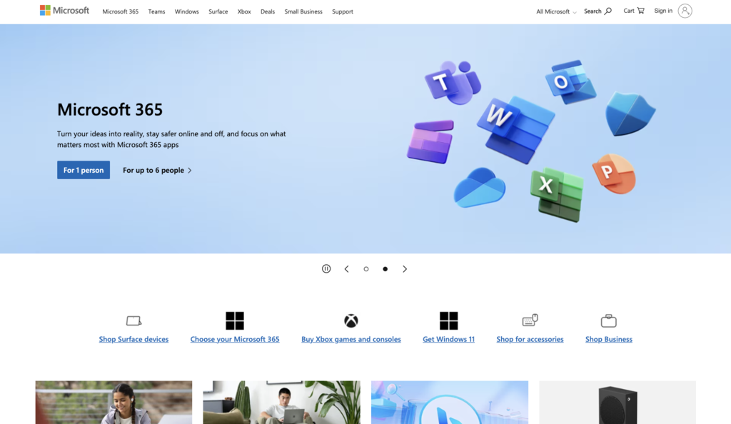 landing page microsoft