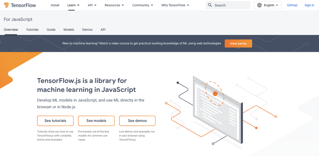 landing page tensorflow