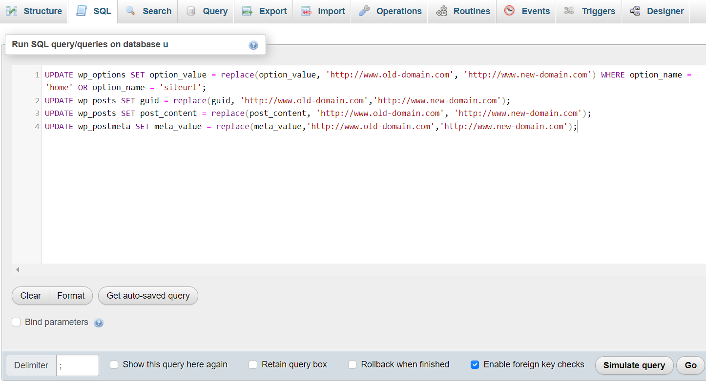 menu query sql di phpmyadmin