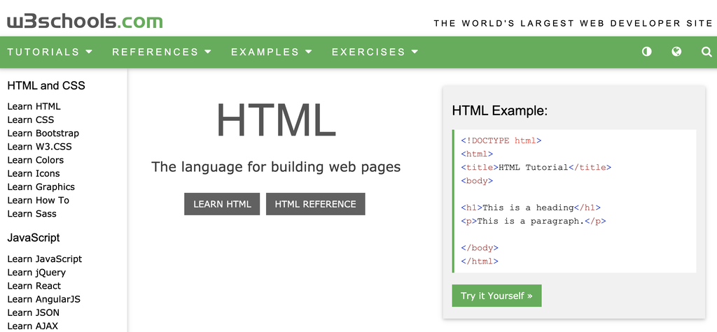 website w3schools