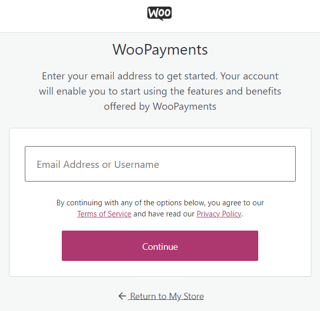 Formulir pendaftaran WooPayments