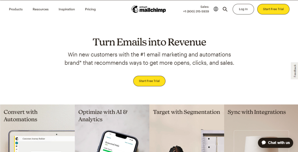 tampilan halaman mailchimp