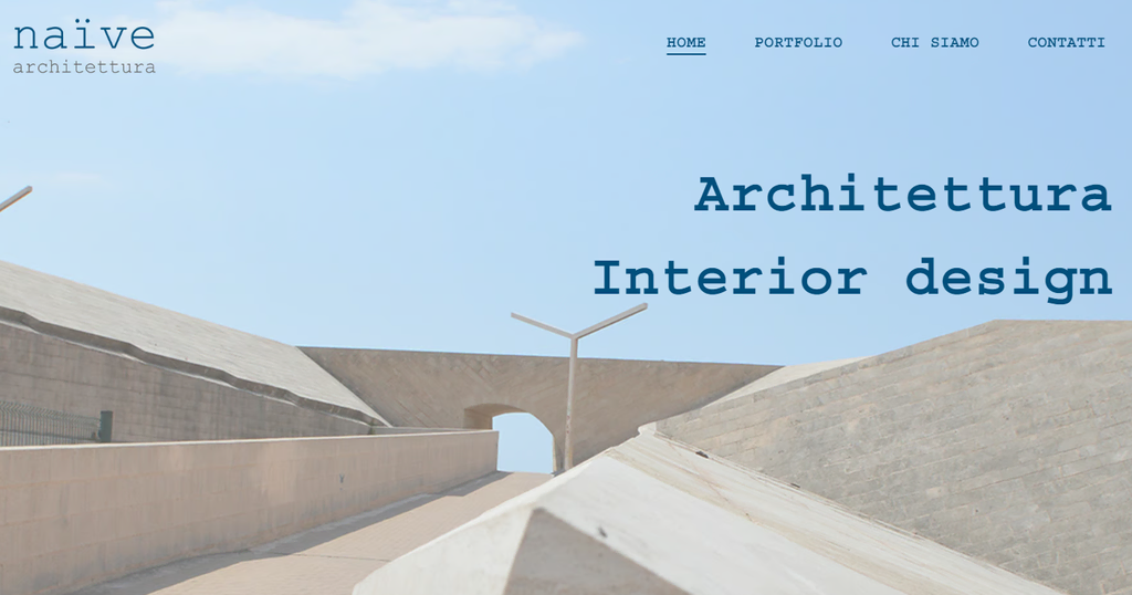 homepage website Naïve Architettura