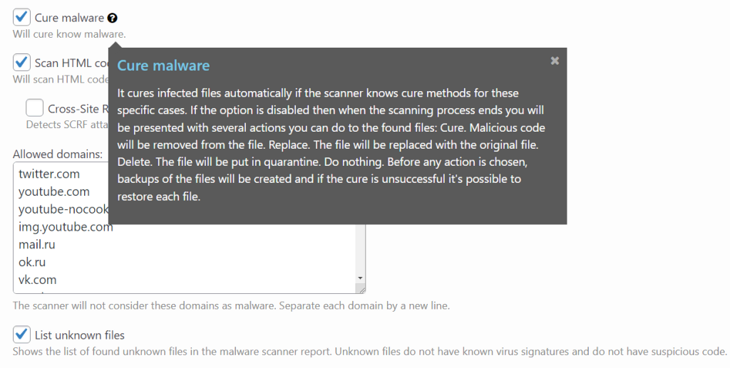 tampilan halaman pengaturan Security & Malware Scan by CleanTalk untuk mendeteksi malware di wordpress