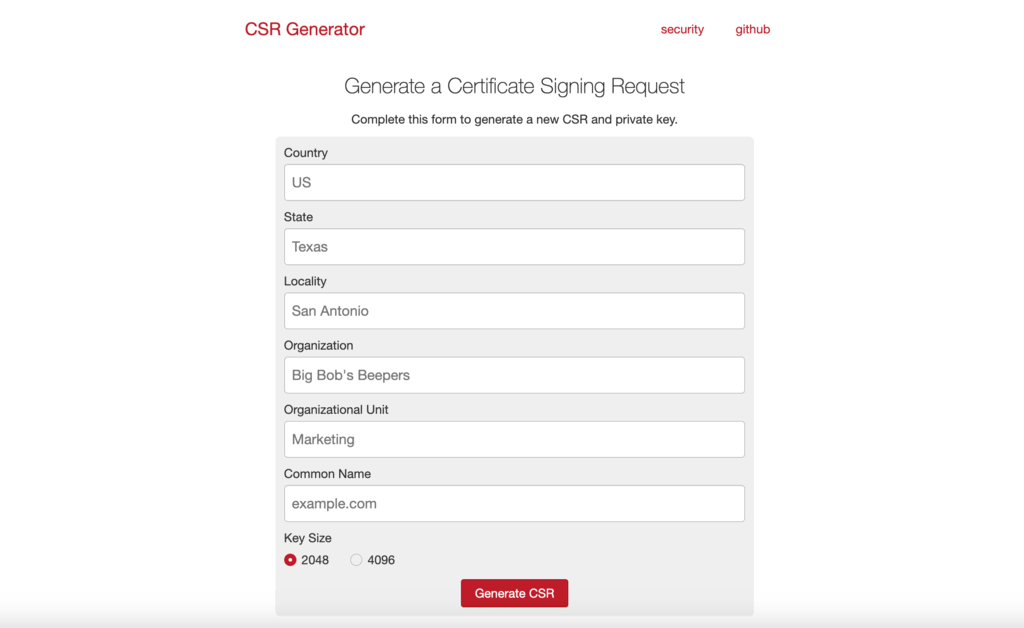 tool csr generator untuk membuat csr