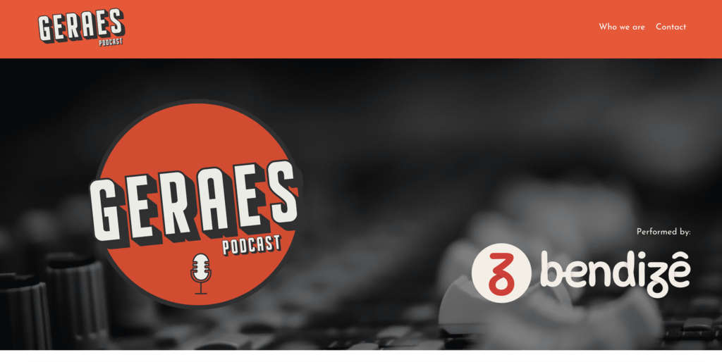 tampilan homepage website podcast geraes