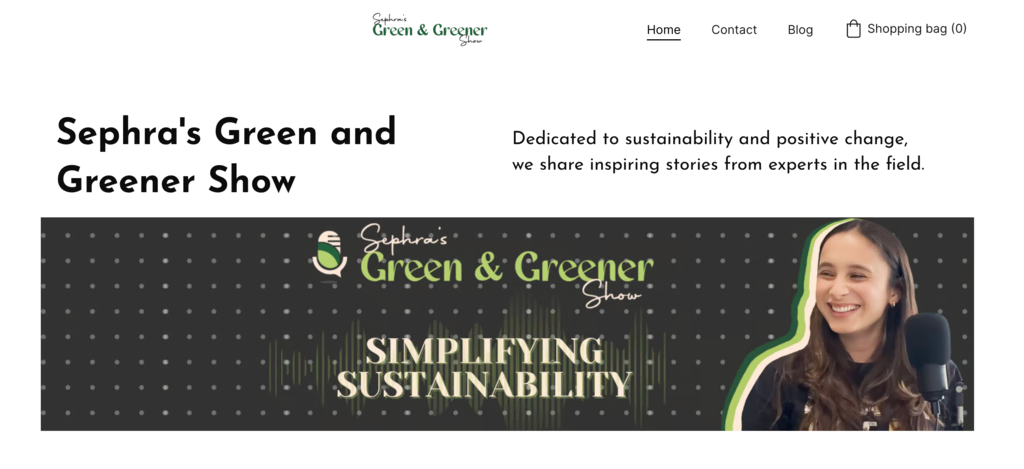 tampilan homepage website green and greener show