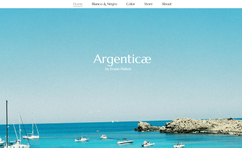 tampilan homepage website argenticae