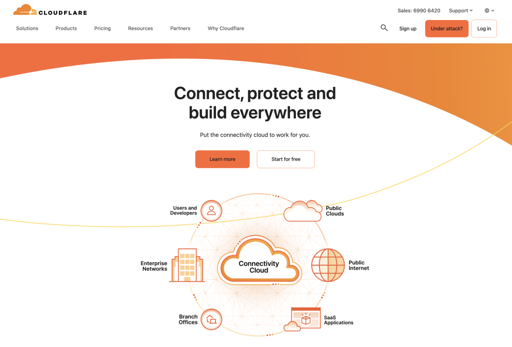 tampilan homepage cloudflare cdn