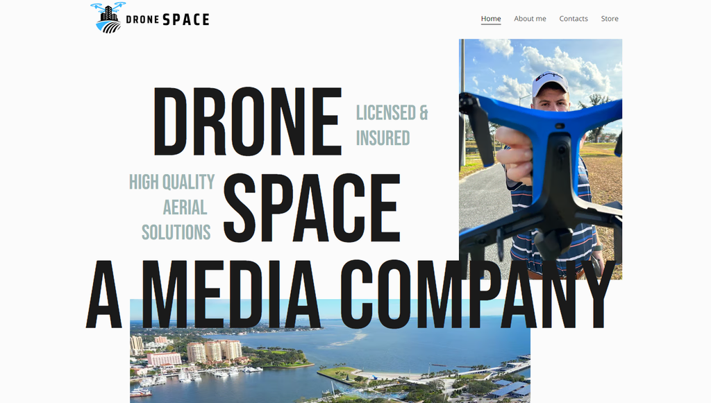 tampilan homepage website drone space