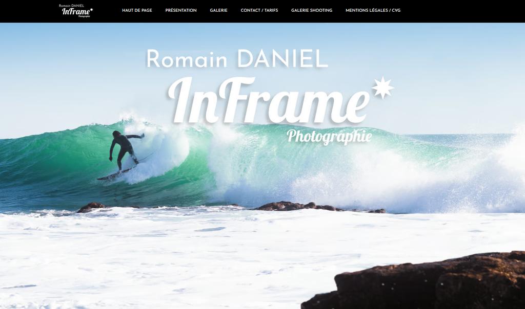 tampilan homepage website romain daniel inframe photographie