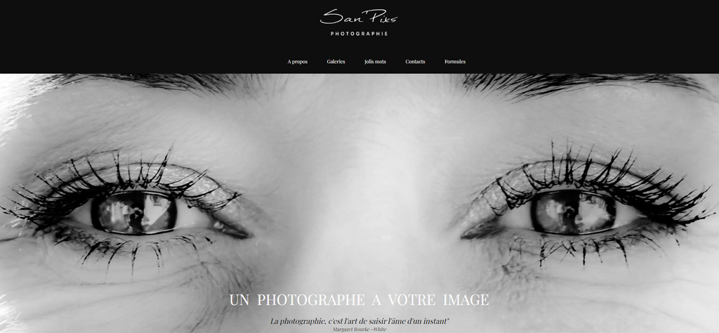 tampilan homepage website sanpixs photographie