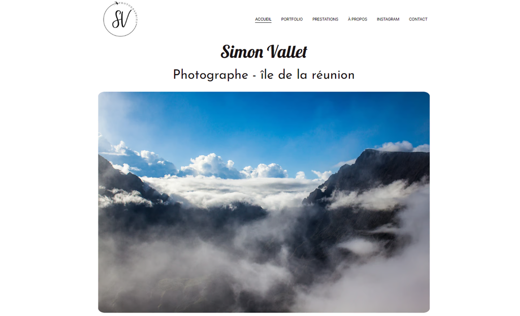 tampilan homepage website simon vallet photographie