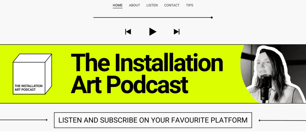 tampilan homepage website podcast the installation art