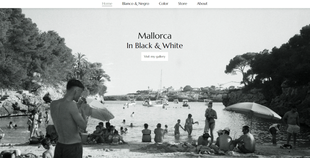 tampilan proyek mallorca dalam versi hitam putih di homepage argenticae