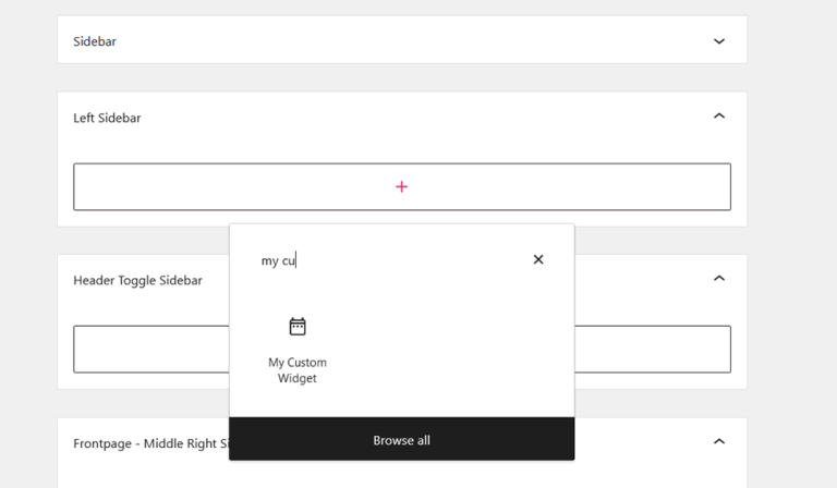 tampilan hasil membuat widget my custom widget di block editor wordpress