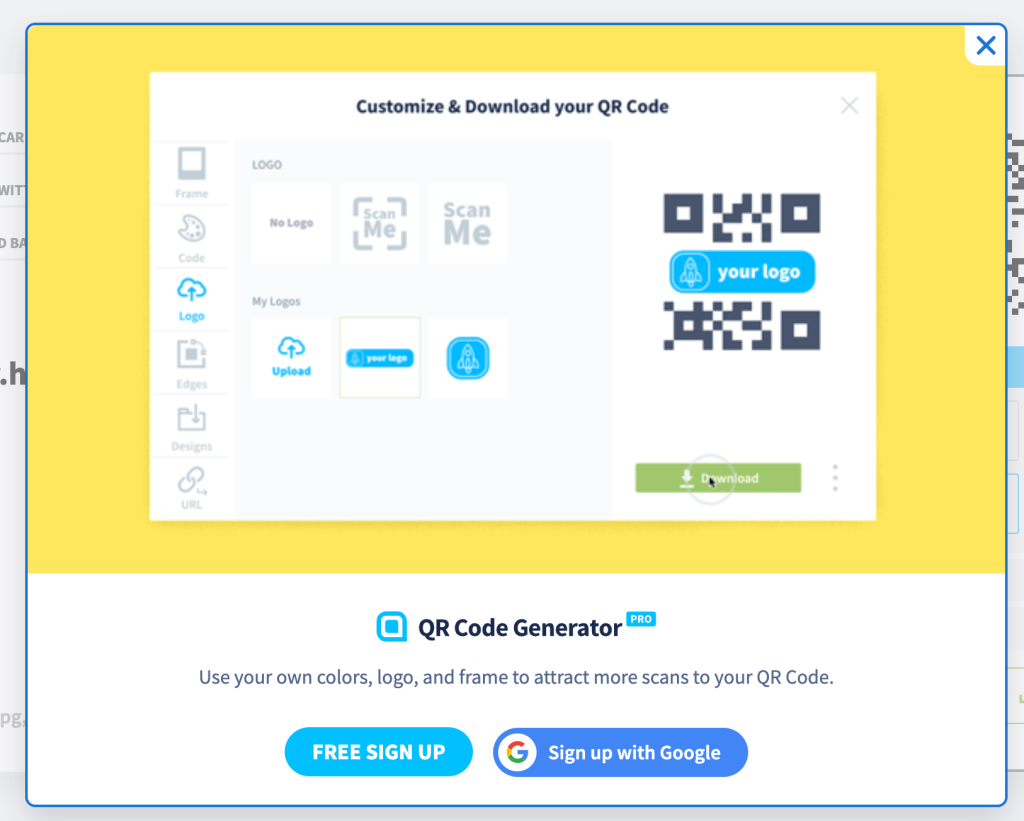 tampilan tool qr code generator menghasilkan qr untuk twitter