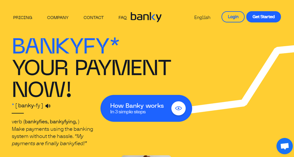 tampilan homepage website banky