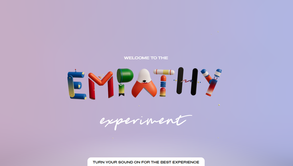 tampilan homepage website Empathy Experiment