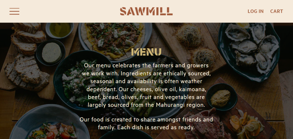 tampilan halaman menu website sawmill brewery yang menunjukkan cara perolehan bahan