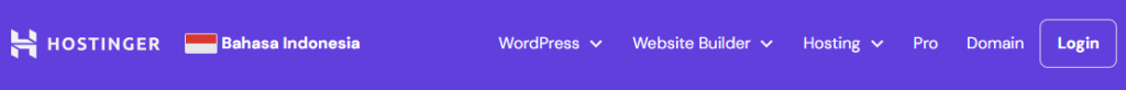 tampilan menu navigasi website hostinger
