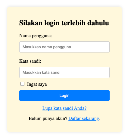 tampilan formulir yang sudah diberi gaya menggunakan css