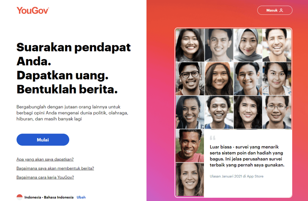 tampilan homepage website yougov indonesia