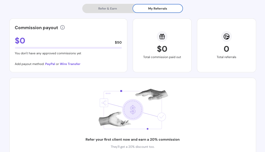 tampilan program referral di hpanel