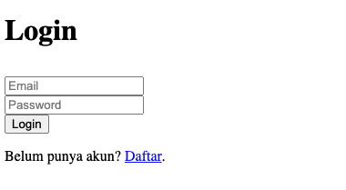 tampilan awal halaman login dengan session login php