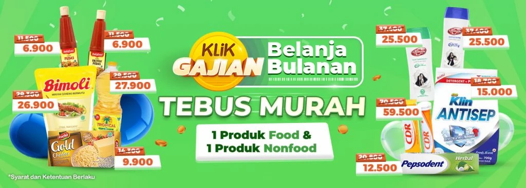 tampilan banner indomaret dengan promosi tebus murah