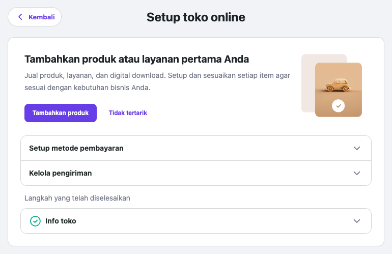 tampilan instruksi onboarding toko online wordpress hostinger