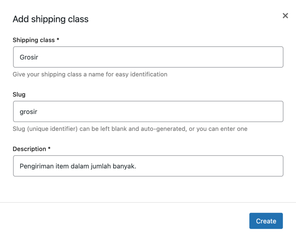 pengaturan kelas pengiriman woocommerce