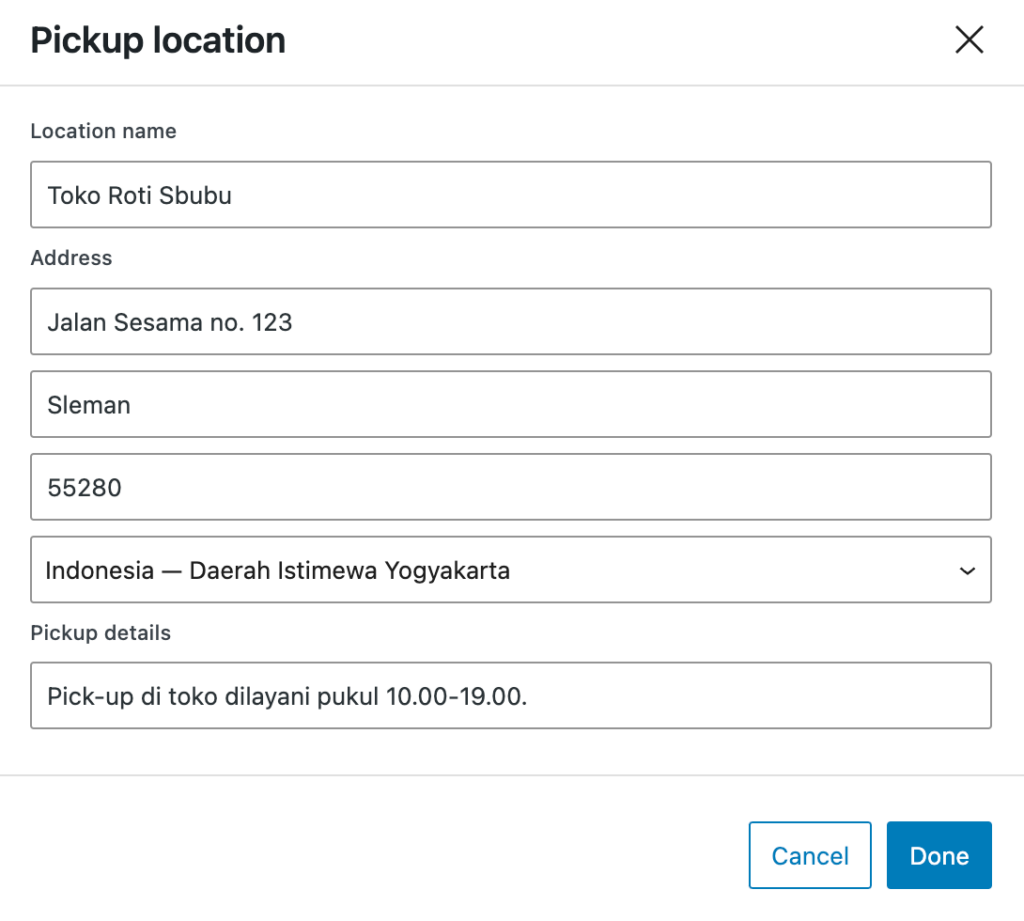 Menambahkan lokasi pengambilan untuk pengambilan lokal di WooCommerce